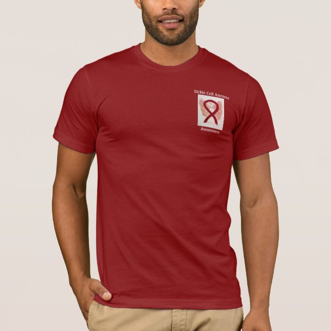 T-shirt Anemia das Células Falsiformes Sensibilização Fita (Frente)