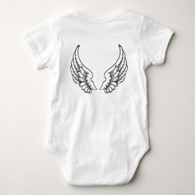 T-shirt Angel Wings Baby Bodface Black (Verso)