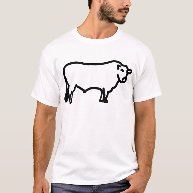 T-shirt angus preto grande (Frente)