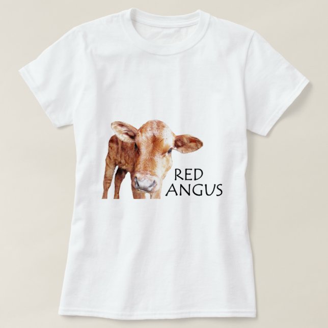 T-shirt Angus vermelho (Frente do Design)