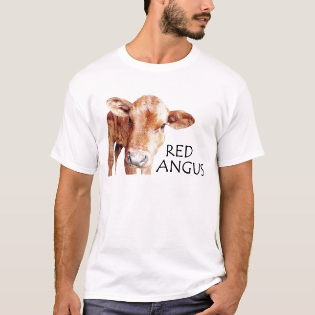 T-shirt Angus vermelho (Frente)