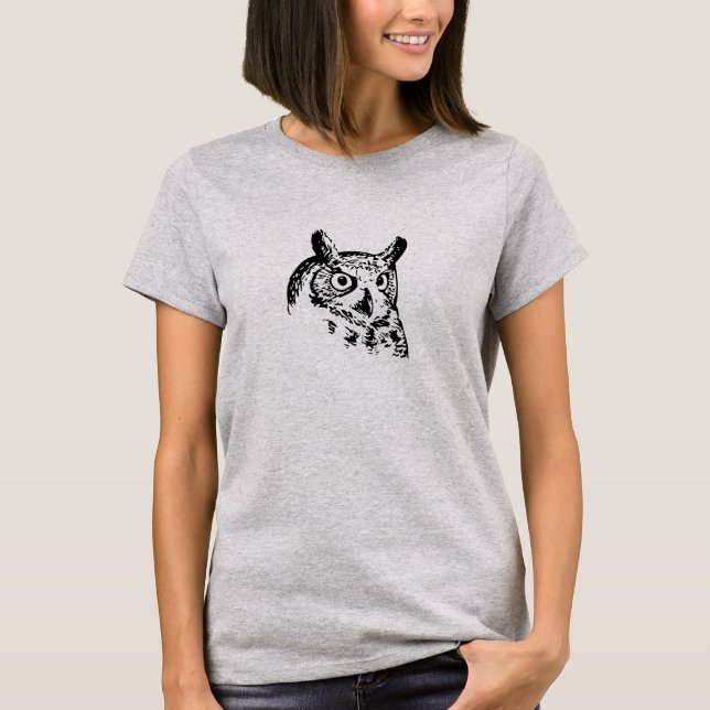 T-shirt animado da coruja (Frente)
