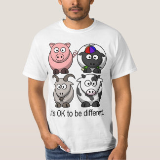 T-shirt animais de fazenda do arco-íris