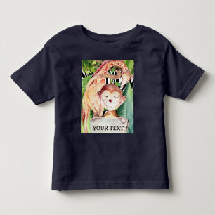 T-shirt Animais de Safári na Selva Girafa Macaco Personali