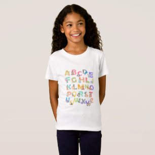 T-shirt Animais do alfabeto da aguarela