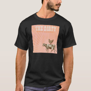 T-shirt Animais sujos, vaca de Brown da galinha de Brown