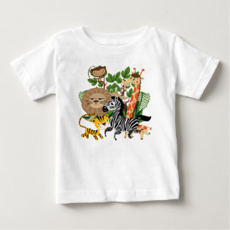 T-shirt animal do Raglan do bebê do safari