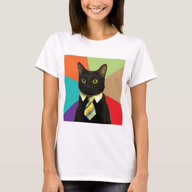 T-shirt Animal Meme do conselho do gato do negócio (Frente)