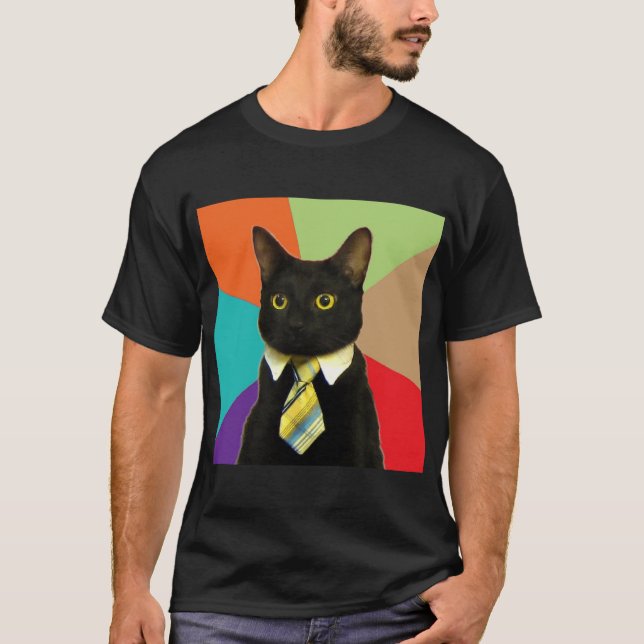 T-shirt Animal Meme do conselho do gato do negócio (Frente)