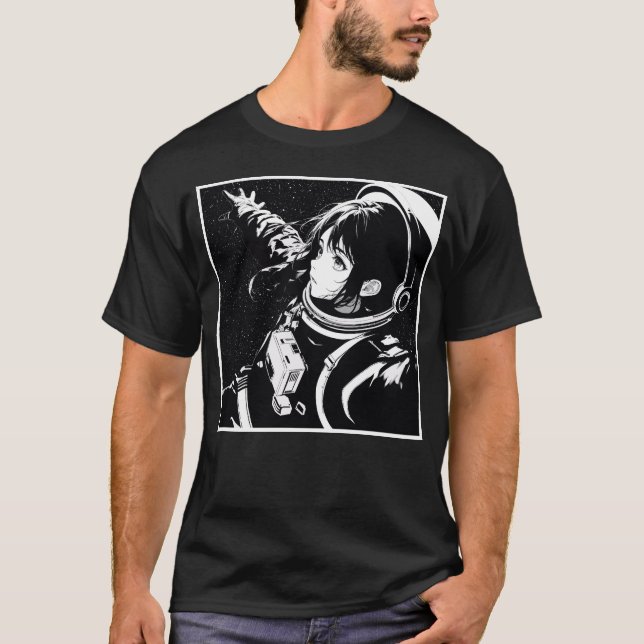 T-Shirt anime de moça espacial (Frente)