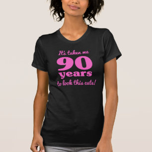 T-shirt Aniversário 90 Bonito Para Mulheres