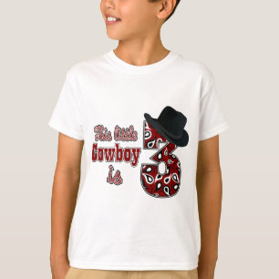 T-shirt aniversário de 3 anos de cowboy