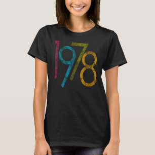 T-shirt Aniversário de 40 anos colorido do gráfico 1978 
