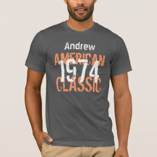 T-shirt aniversário de 40 anos Gift 1974 American Classic
