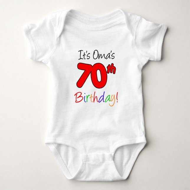 T-shirt Aniversário de 70 anos da Oma (Frente)