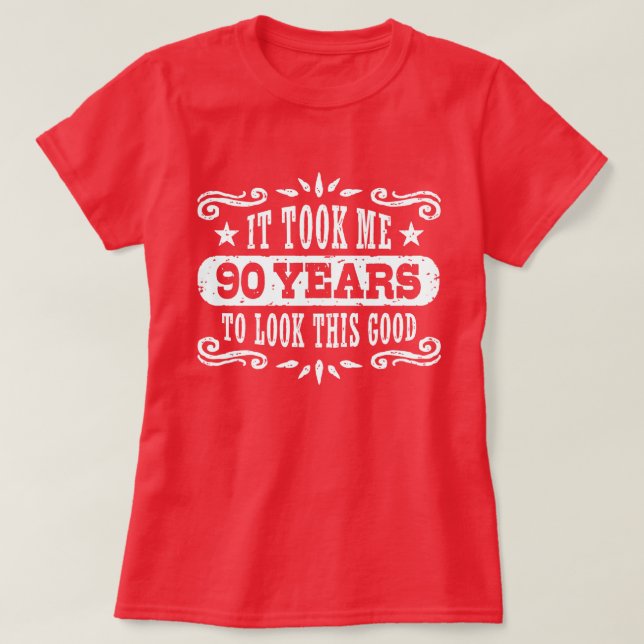 T-shirt Aniversário de 90 anos (Frente do Design)