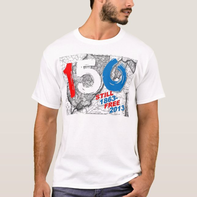 T-shirt Aniversário de West Virginia 150th (Frente)