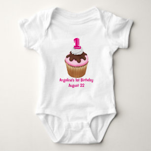 T-shirt Aniversário do Cupcake da Menina Personalizada
