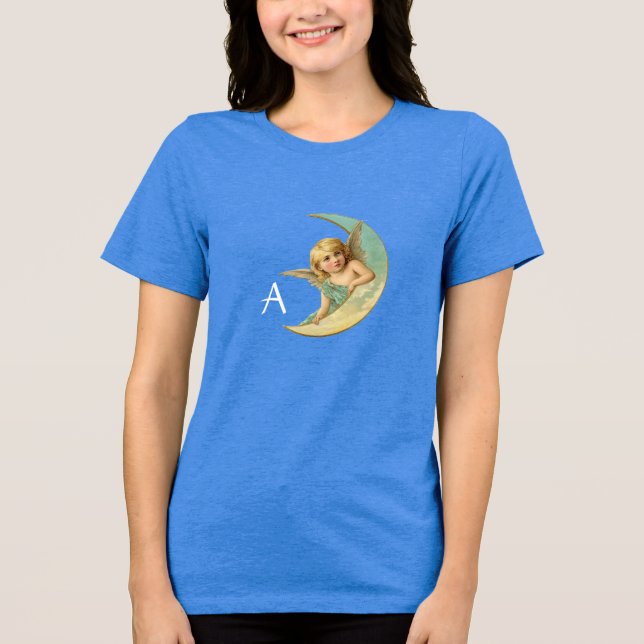 T-SHIRT ANJO DA LUA EM LOUÇA DOURADA AMARELA MONOGRAMA (Frente)