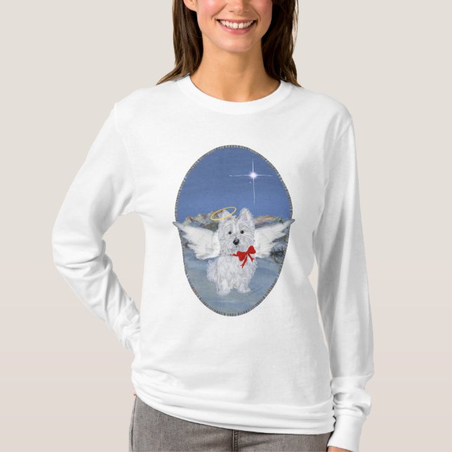 T-shirt Anjo de Natal Westie (Frente)