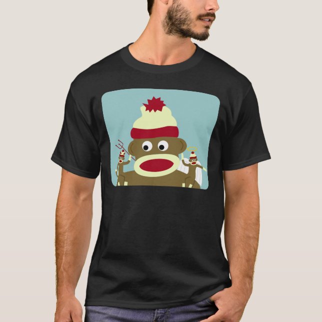T-shirt Anjo & diabo do macaco da peúga (Frente)