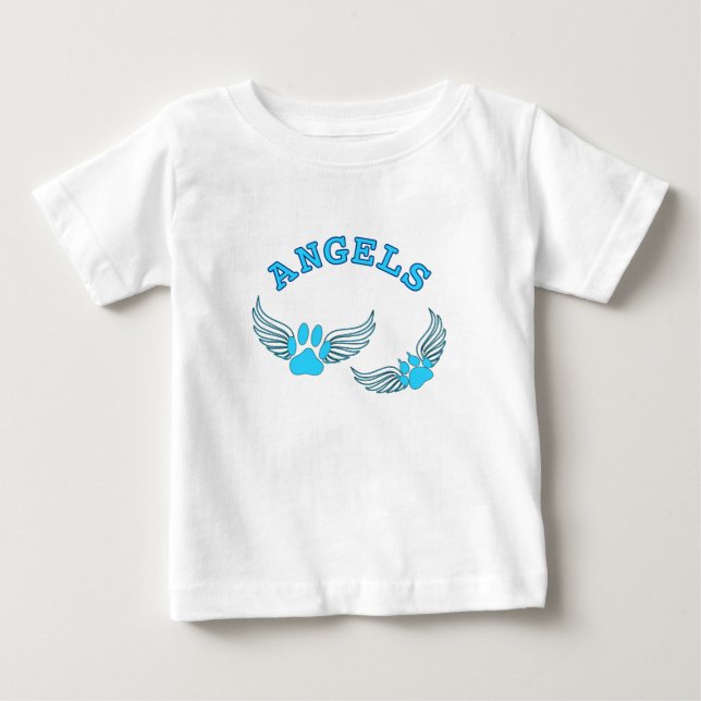 T-shirt Anjo Pet Pws De Azul (Frente)