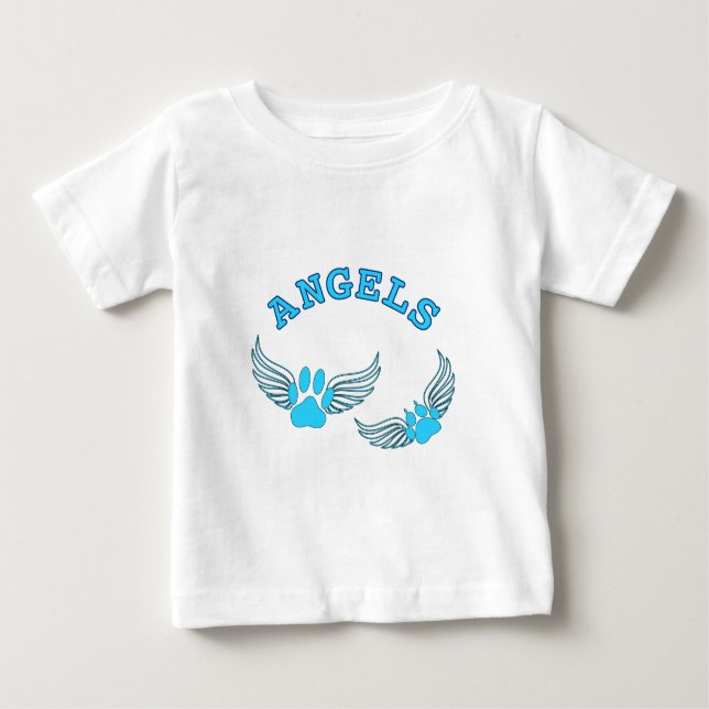 T-shirt Anjo Pet Pws De Azul (Frente)