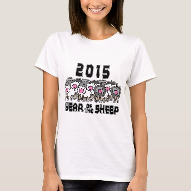 T-shirt Ano da cabra 2015 da ram dos carneiros (Frente)