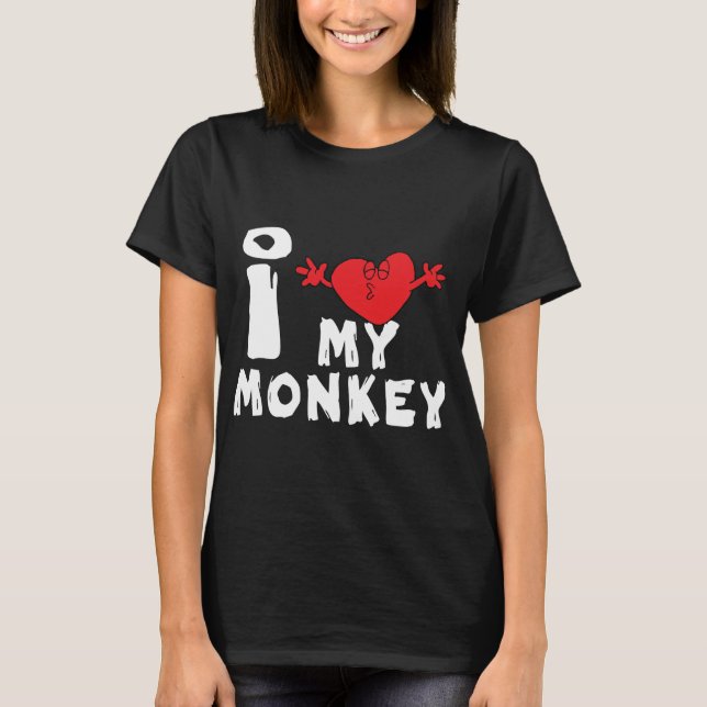 T-shirt Ano do Macaco "Eu Amo Meu Macaco" (Frente)