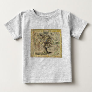 T-shirt Antiga América Britânica Explora o Mapa de Bens Po