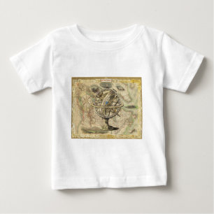 T-shirt Antiga América Britânica Explorar Mapa de Compasso