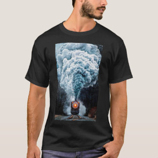 T-shirt antiga do comboio a vapor