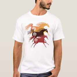 T-shirt antigo de três cavalos