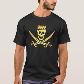 T-shirt antigo do ouro da coroa do pirata