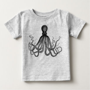 T-shirt Antiguidade Náutica do Vintage do Octopus Octopus