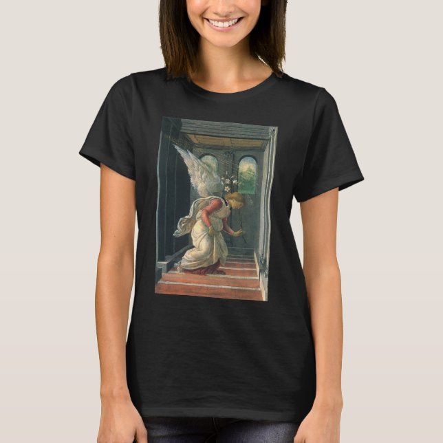 T-shirt Anunciação (detalhe do anjo) por Sandro Botticelli (Frente)