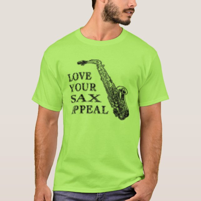 T-shirt apelação do saxofone (Frente)