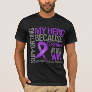 T-shirt Apoiando meu herói - consciência do câncer de