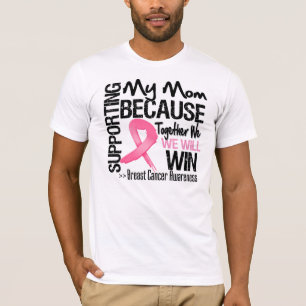 T-shirt Apoiando minha mamã - consciência do cancro da