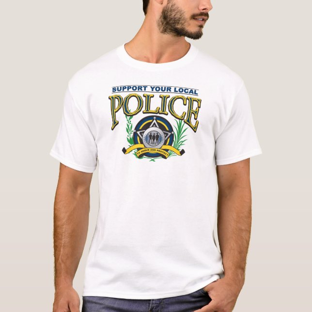 T-shirt Apoie sua polícia local (Frente)