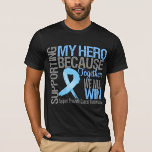 T-shirt Apoio ao meu herói - Consciência do Cancer da prós