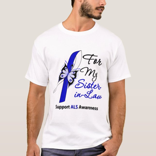 T-shirt Apoio do ALS para minha cunhada (Frente)