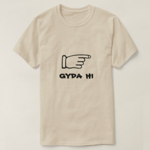 T-shirt Apontando dedo com o guiado de texto