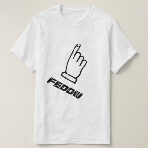 T-shirt Apontar dedo com o texto feddw