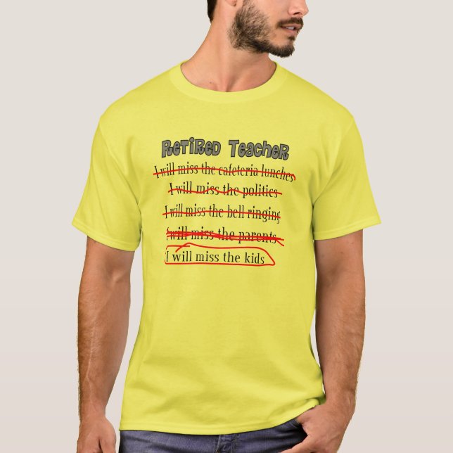 T-shirt aposentado da senhorita Miúdo do professor (Frente)