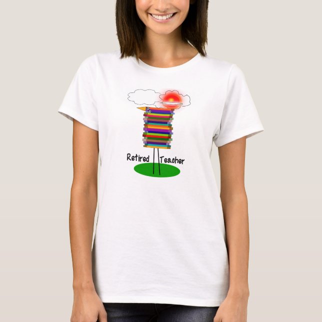 T-shirt aposentado engraçado 1 do pássaro do livro (Frente)