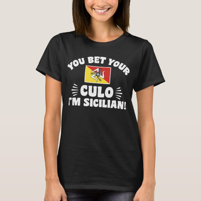 T-shirt Aposto que sou siciliano. (Frente)