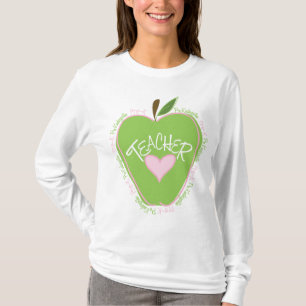 T-shirt Apple cor-de-rosa e verde pre de K do professor