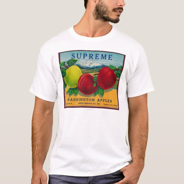 T-shirt Apple supremo etiqueta - o estado de Washington (Frente)