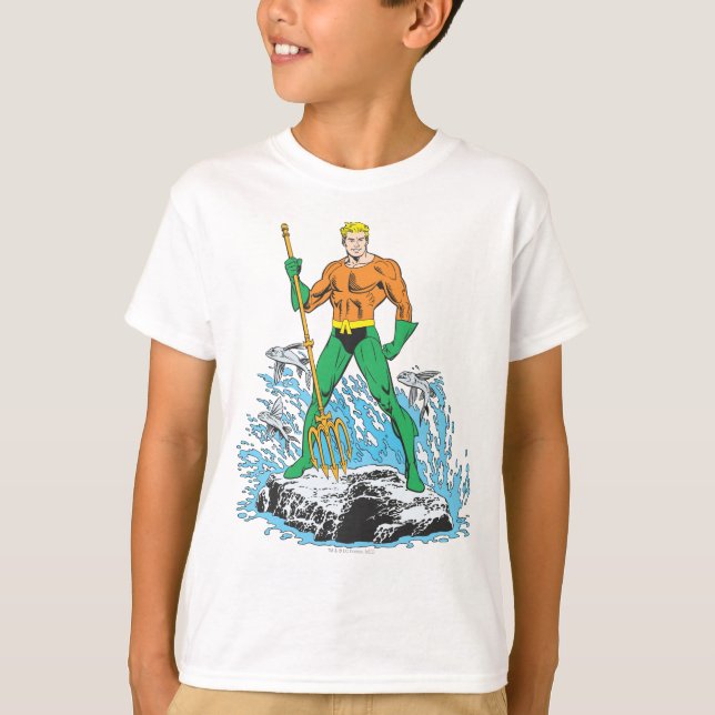 T-shirt Aquaman Stands com Pitchfork (Frente)